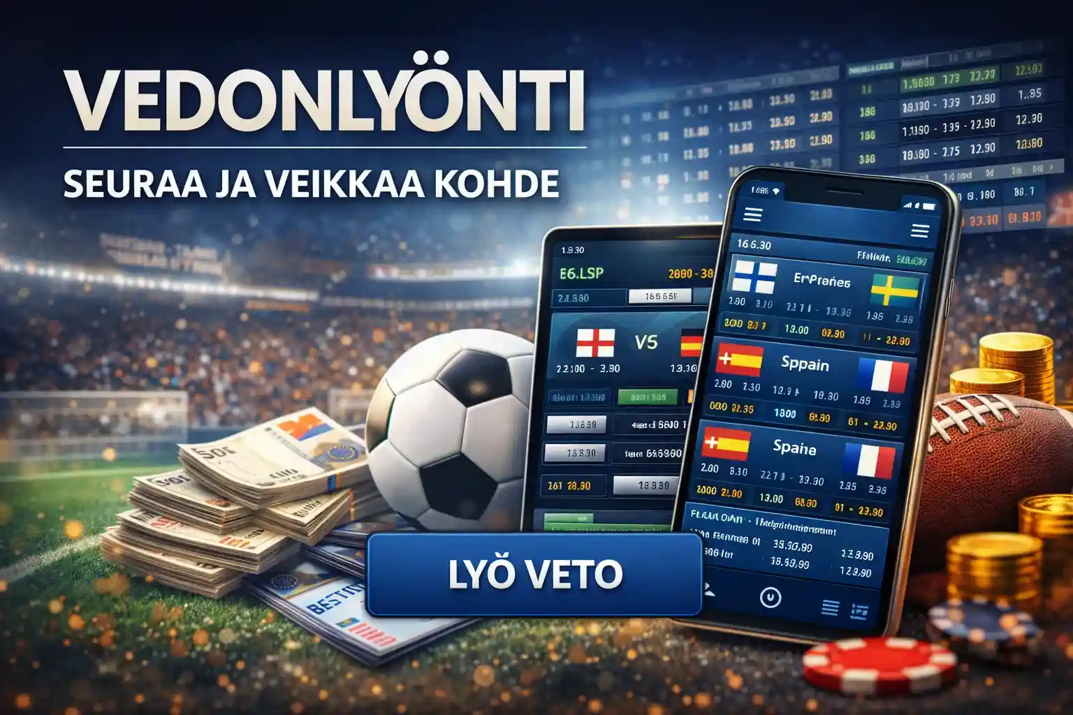 Vedonlyönti mobiili Vedonlyönti mobiilissa kertoimet jalkapallo live vedot ja rahat